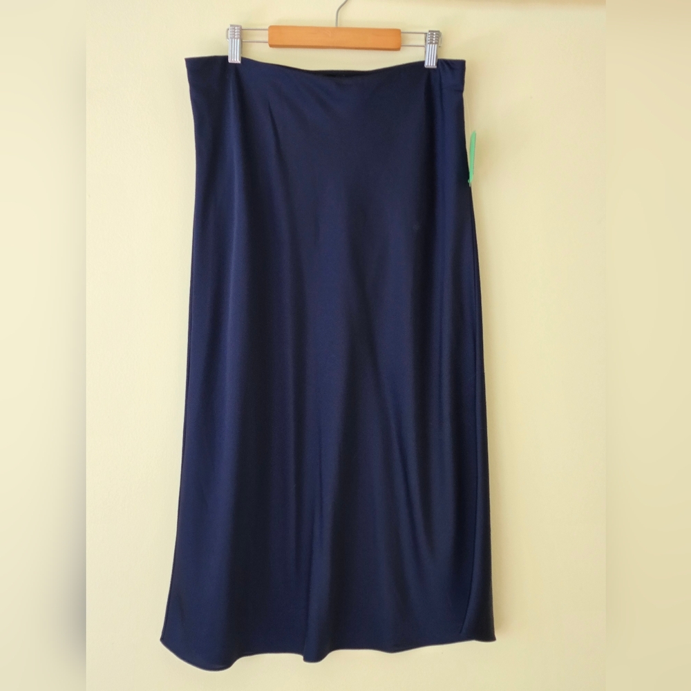 J. Crew Classic Slip Navy Midi Skirt